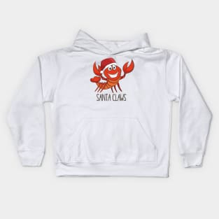 Santa Claws, Cute Funny Lobster Christmas Kids Hoodie